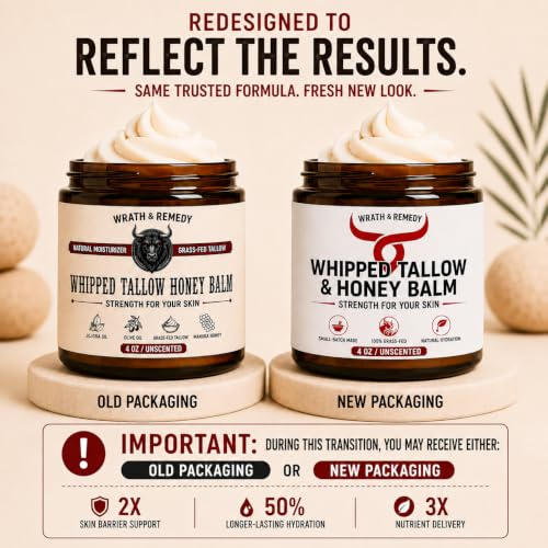 Organic Beef Tallow for Skin, Made in USA, Handcrafted, Unscented, 4 oz Whipped Unscented - 4oz