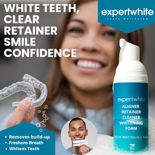 Peroxide Aligner & Retainer Cleaner Foam – Teeth Whitening & Cleaning Foam for Invisalign, Clear Aligners & Night Guards – Non-Abrasive, Enamel-Safe – [1.69fl oz, 150 Treatments]