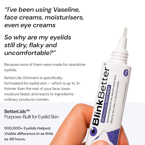 BlinkBetter BetterLids Eyelid Ointment for Dry, Itchy & Sensitive Eyelids – Deep-Moisturising Oat Complex with Shea Butter & Panthenol to Hydrate, Nourish & Soothe Delicate Eyelid Skin – 0.34 oz Original