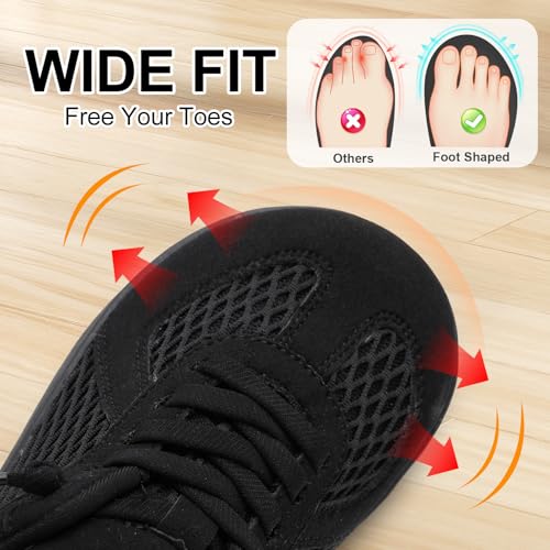LeIsfIt Mules for Women Wide Slip-on Mule Shoes Breathable Walking Shoes Comfortable Backless Sneakers with Removable Sole 11 Wide Black