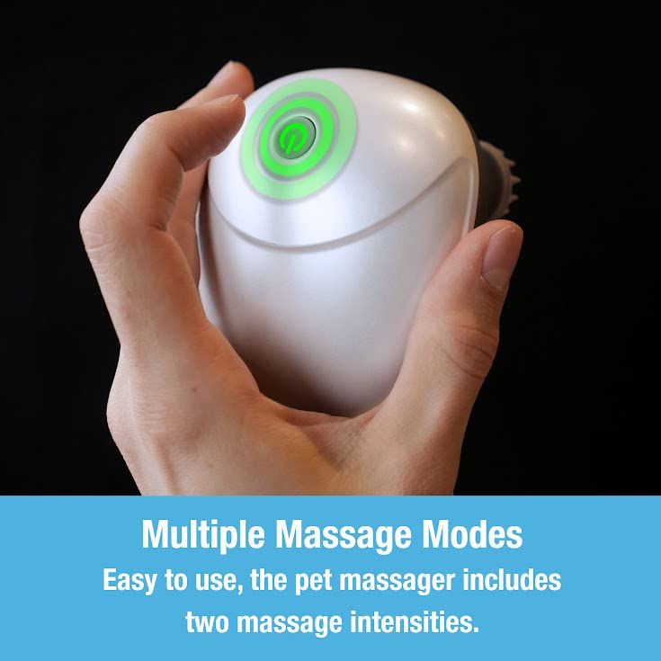 Tilcare Handheld Pet Massager for Dogs and Cats Electric Cat and Dog Massage Tool - Head and Back Scratcher for Relieving Tension, Tight Muscles and Stiffness with Four Rotating Massage Heads - BeesActive Australia