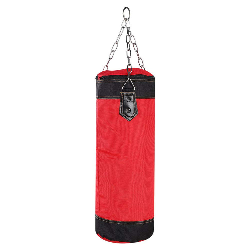 Sorandy Empty Training Boxing Sandbag, Oxford Cloth Material, Shock Absorbing Punching Bag, Kickboxing Sand Bag with Metal Chain, for Hand and Foot Development (Red), 60CM