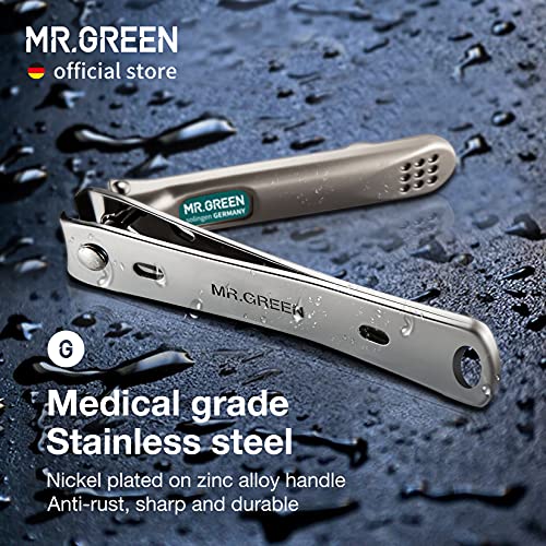 MR.GREEN Nail Clippers Curved Blades Fingernail Cut Nippers Manicure Scissors Stainless Steel Pedicure Tools (Medium) Medium