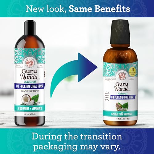 GuruNanda Sensitive Care & Oral Freshness Bundle – Sensitive Toothpaste (Potassium Nitrate + Nano-Hydroxyapatite) & CocoMint Oil Pulling Mouthwash 16oz for Fresh Breath & Gum Care