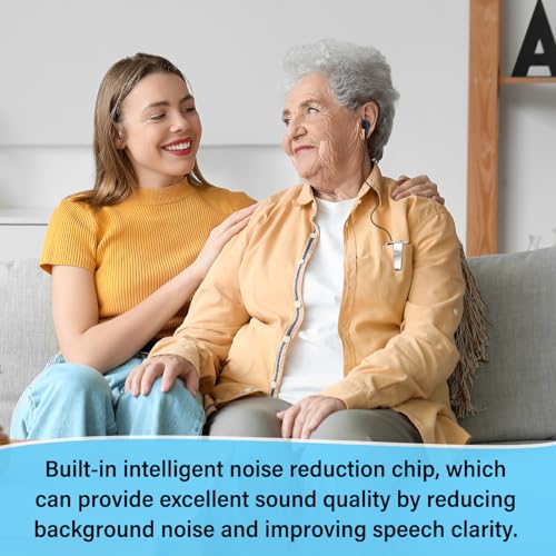 Geiserailie 3 Pack Personal Hearing Amplifiers Sound Amplifier Pocket Voice Hearing Enhancement Device with 8 Volume Levels and Headphones for Seniors Sound Gain of 50db, up to 100 Feet Away