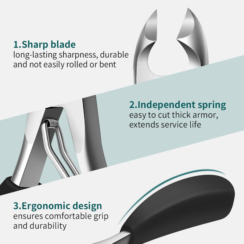 DEOU Heavy Duty Large Opening toenail Clippers, Suitable for Embedded Growth and Rough Nails, Home Pedicure Tools for Men, Women, Elderly Newly Upgraded Stainless Steel (Nail Clippers+Gift Box) Heavy Nail Clippers - BeesActive Australia
