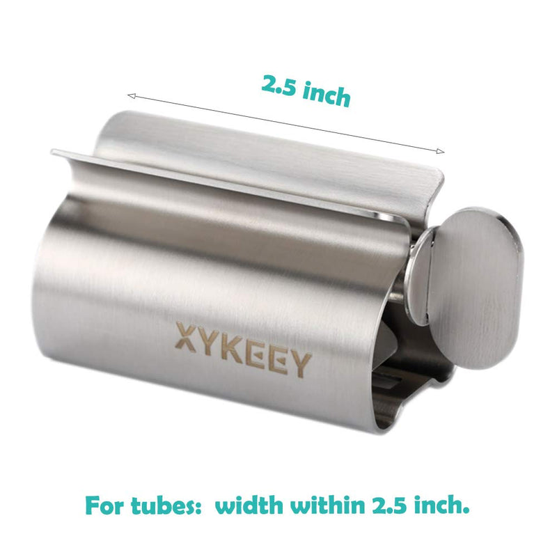 XYKEEY Set of 2 Toothpaste Squeezer Rollers, Metal Toothpaste Tube Wringer Seat Holder Stand (Stainless Steel) Stainless Steel - BeesActive Australia
