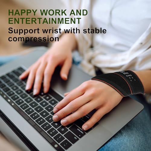 2 Pack Wrist Compression Strap and Brace, Sport Wrist Support for Women and Men – Ideal for Work,Fitness, Weightlifting, Yoga, Sports,Tendonitis – Adjustable Splint Fits Right and Left Hand