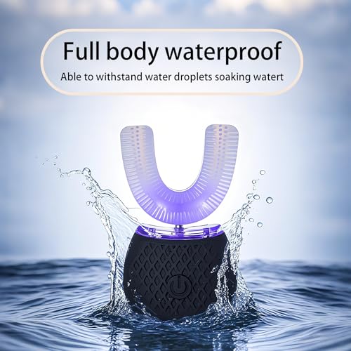 Adult Ultrasonic Automatic Toothbrush Waterproof Timer Travel Black