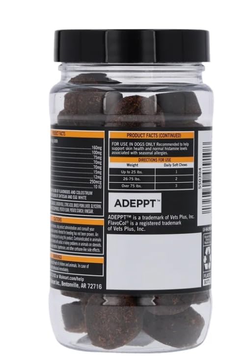 Pure Balance Pro+ Calming Supplement for Dogs, Veterinarian Formulated Soft Chews with Chamomile, Valerian Root, L-Tryptophan, Ginger Root, and FlavoCol – Stress & Anxiety Relief (4.23 oz)
