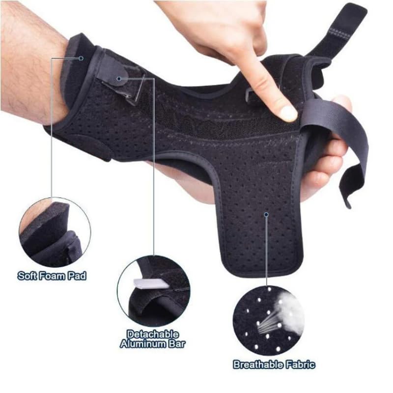 Night Splint - Plantar Fasciitis Night Splint with Foam Pad & Detachable Aluminum Bar, Drop Foot Brace for Walking, Achilles Tendonitis Brace, Foot Stretcher for Heel Spur Relief