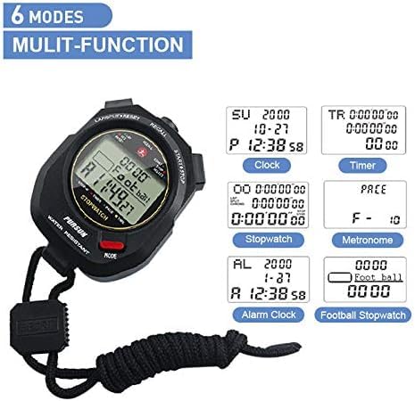 Professional Timer Stopwatch, Digital Sports Stopwatch with Countdown Timer, 2 * 100 Lap Memory, 0.001 Second Timing,Multi Functional Stopwatch for Swimming Running Football Training