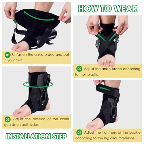 Ankle Support Brace with X-shaped Cross-fixing Compression Sleeve Lace Up Ankle Support for Men and Women, Ankle Wrap Suitable for Running, Sports (Black,Small) Small Black