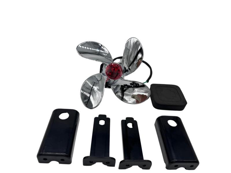 Cobra-Tek Propeller Hitch Cover with LED Light – Chrome ABS, Spinning Novelty Trailer Hitch Cover for 1.25” & 2” Receivers, Corrosion-Resistant with Rubber Gasket to Prevent Rattles - BeesActive Australia
