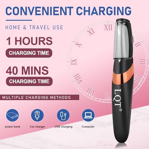 LQT® Electric Foot File – Rechargeable Callus Remover for Hard, Cracked Skin – At-Home Pedicure Kit for Smooth Feet (Men & Women) (Black) Black