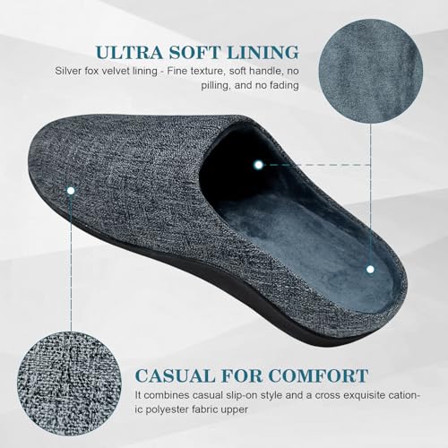 ERGOfoot Orthopedic Arch Support Slippers Women Men 11 Women/10 Men Grey