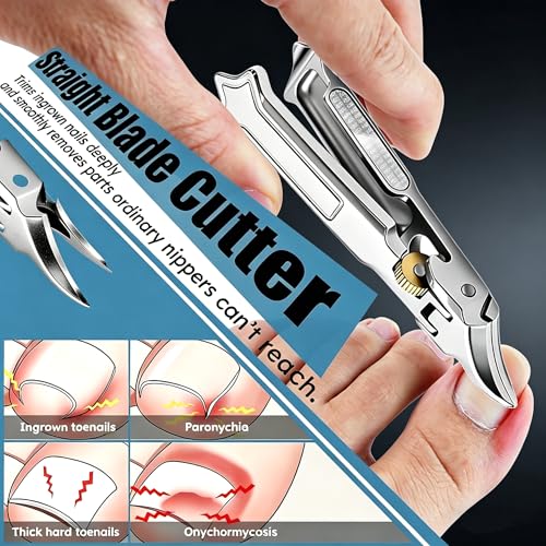 3-Piece Nail Clippers Set, Eagle Beak Beveled Toenail Clippers for Ingrown