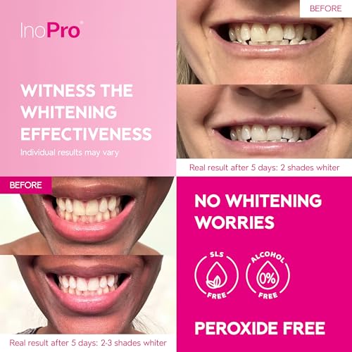 InoPro Whitening Hydroxyapatite Toothpaste + Green Teeth Whitening Strips 14 Treatments + Natural Teeth Whitening Strips Kit 14 Treatments Kit