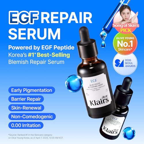 DearKlairs EGF Serum - Blue Youth Activating Drop, 1.69 Fl Oz 1.69 Fl Oz (Pack of 1)