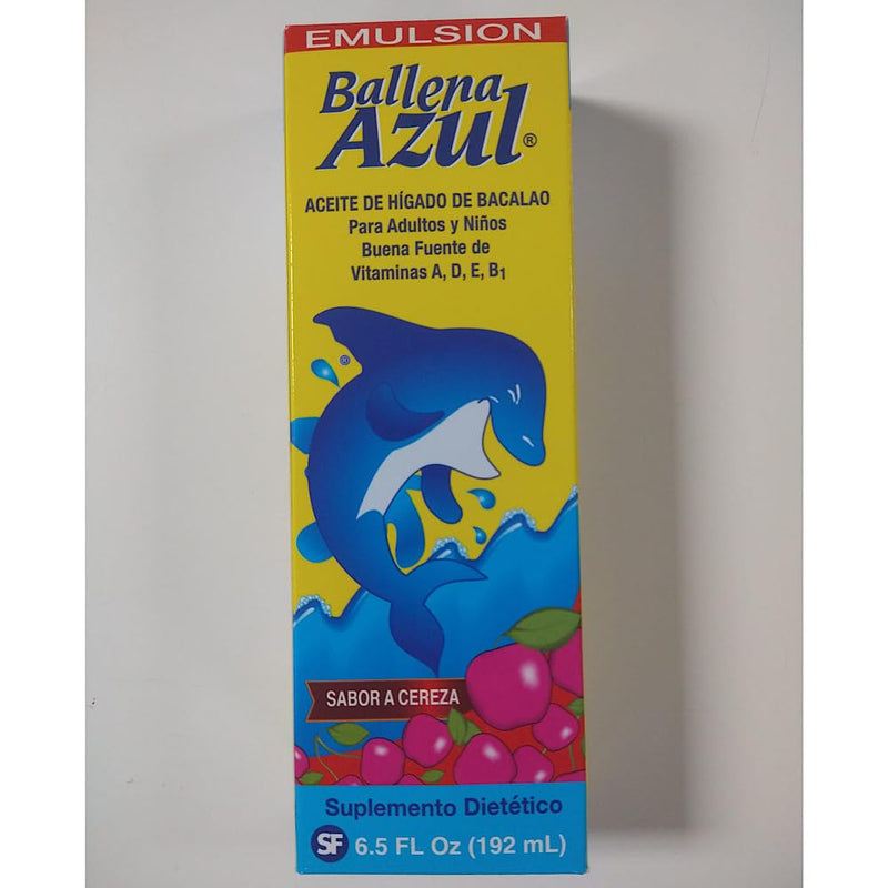 Ballena Azul Aceite de Hígado de Bacalao para Adultos y Niños, COD Liver Oil for Adults and Children, Good Source of Vitamins A,D,E, B1, Dietary Supplement, Omega 3