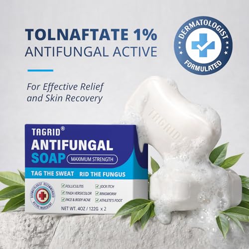 Antifungal Oatmeal Tea Tree Soap: Slow-dissolving Body Bar for Athletes Foot & Active Lifestyles – Daily Skin Care to Help Relieve Skin Discomfort Associated with Jock Itch, Ringworm, and Fungal Acne