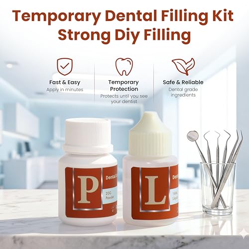 Zinc Oxide Eugenol Dental Cement, Temporary Dental Care Kit for Tooth Repair, Tooth Cement for Crown, Bridges and Missing Tooth, Improving Smile Orange