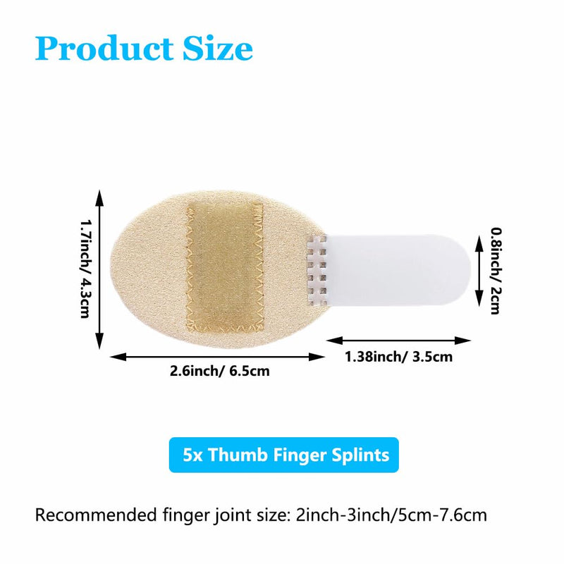 Thumb Finger Splints (5Pcs), Trigger Finger Splint Thumb Brace for Broken Finger, Straightening, Arthritis, Sprained, Pain Relief, Finger Stabilizer Support for Thumb/Middle/Ring/Index/Pinky Fingers - BeesActive Australia
