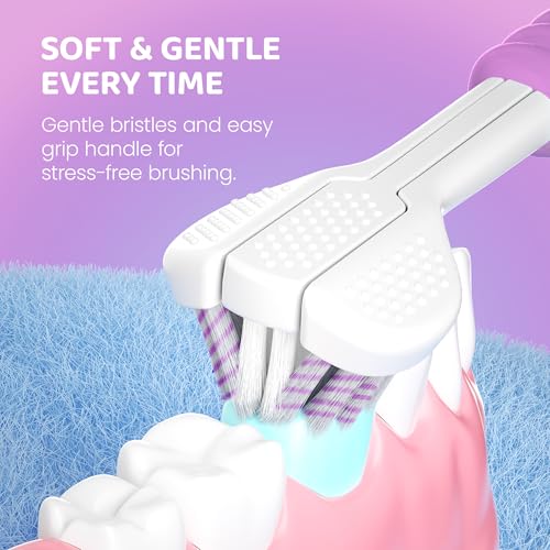 Well Before Kids U Shaped Electric Toothbrush with 5 Brush Heads, Ultrasonic, 5 Modes, IPX7 Waterproof Design (Unicorn, Purple Ages 2-7) Unicorn - Purple