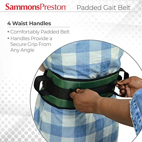 Sammons Preston Padded Gait Belt, Transfer, Medical, Elderly, S, Blue Small - Blue
