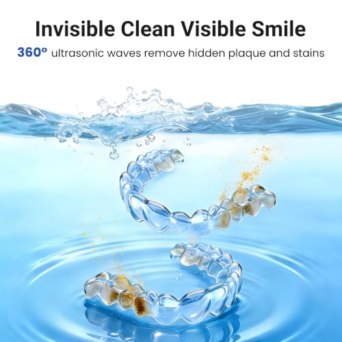 Ultrasonic Retainer Cleaner Machine, 42dB Dental Cleaning Pod for Denture