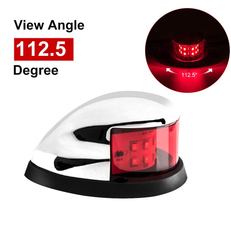 Boat Navigation Light Red and Green LED Marine Navigation Boat Bow Light for Pontoon and Small Boat (Silver) Silver