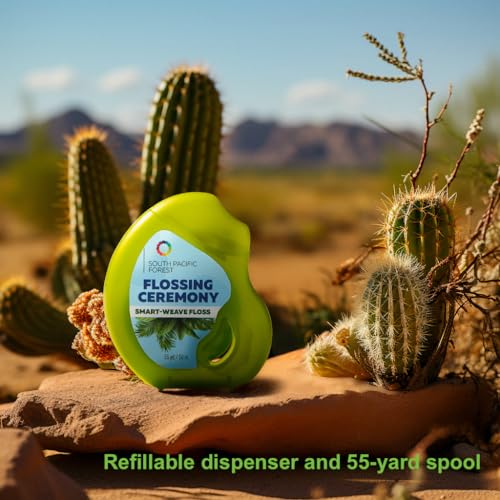 | Expanding Woven Dental Floss | Smart-Weave Floss | Vegan | Natural | Non-Toxic & PFAS Free | Eucalyptus & Manuka | Hilo Dental para Dientes | 55 Yards x 6 Units 165 Foot (Pack of 6)