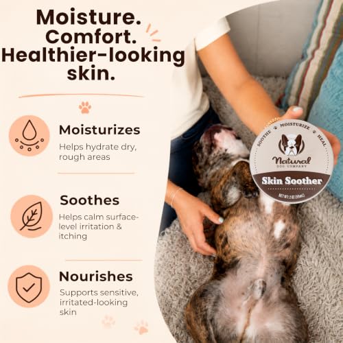 Natural Dog Company Skin Soother Balm for Irritation, Allergy & Itch Relief for Dogs, Hot Spot Treatment, Dog Moisturizer for Dry Skin, Healing Ointment, Coconut Oil & Vitamin E (0.15oz Travel Stick) Travel Stick (0.15 oz)