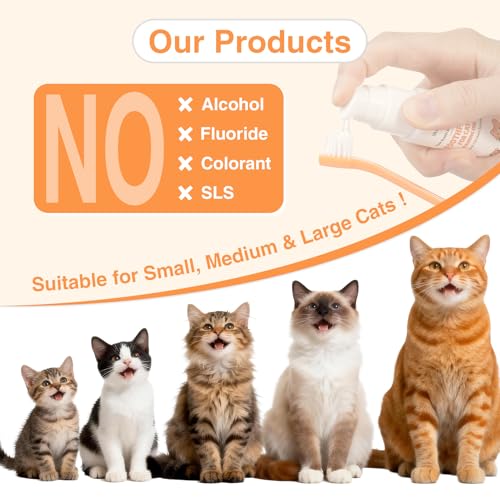 Cat Dental Care Kit – Tuna Flavor & Roast Chicken Toothpaste with Toothbrush & Finger Brush | Gentle Formula, Fresh Breath & Plaque Control