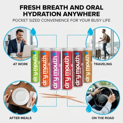 XERO PICKS® Dry Mouth Toothpicks – Xylitol Infused Flavored Toothpicks for Fresh Breath & Saliva Support – Long Lasting Oral Hydration – Variety 6 Pack (Cinnamon Mint, Churro, Caramel Apple & More) 20 Count (Pack of 6)