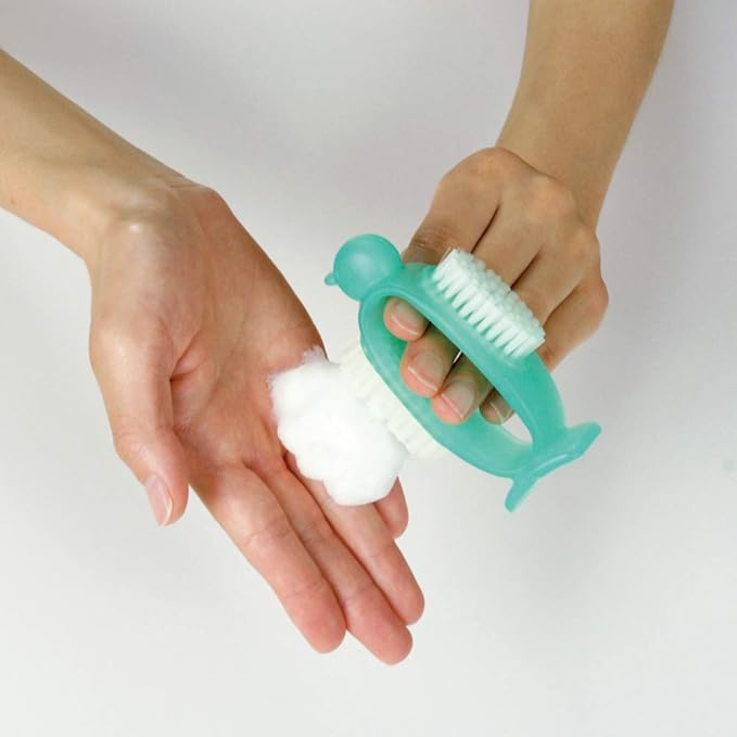 Azuma Industrial Nail Care Penguin Green Nail and Hand Washing Brush Comes with 2 types of brushes, hard and soft, Can be stored upright, Total length 10cm, Made in Japan AZ950G -  Australia
