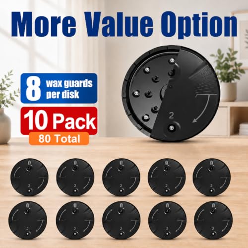 (80 Pcs) Phonak Hearing Aid Wax Guards Filters Cerushield Healthy Care 10 Packs Original Black