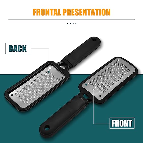 Foot Rasp Foot File, 2 Pcs Stainless Steel Pedicure Callus Remover for Feet, Professional Foot Care Tools for Pedicure to Removes Hard Skin Corns for Dry and Wet Feet 2 X Foot Files