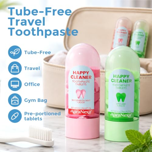 Nano Hydroxyapatite Toothpaste Tablets, Fluoride-Free, 60 Count Lime Mint + Watermelon Mint, 60 Count (2 pack)