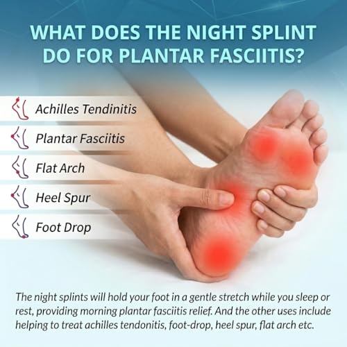 Plantar Fasciitis Night Splint, One Size Men & Women, Black