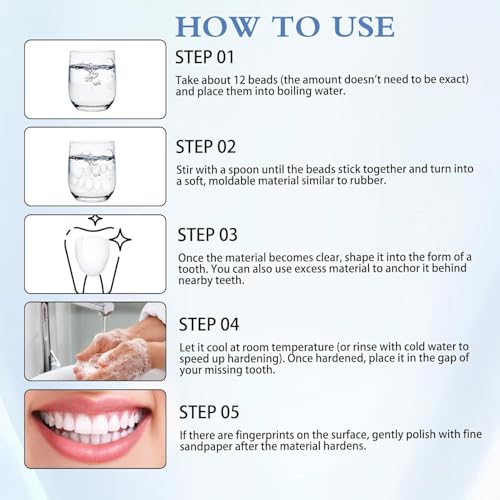 Tooth Repair Kit 12PCS, Temporary Natural Shade for Filling Broken Tooth