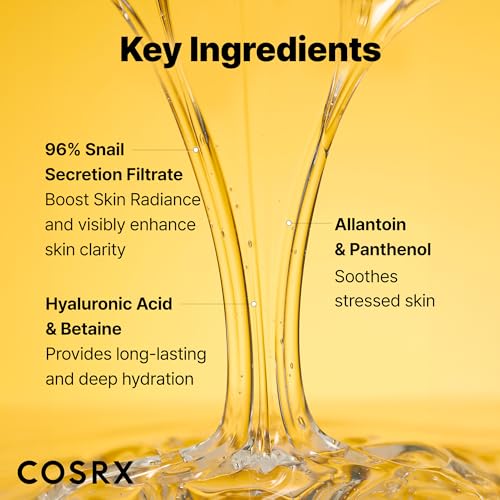 COSRX Snail Mucin 96% Repairing Serum for Sooothing & Hydrating 3.38 oz. 100 mL/3.38 Fl Oz (Pack of 1)