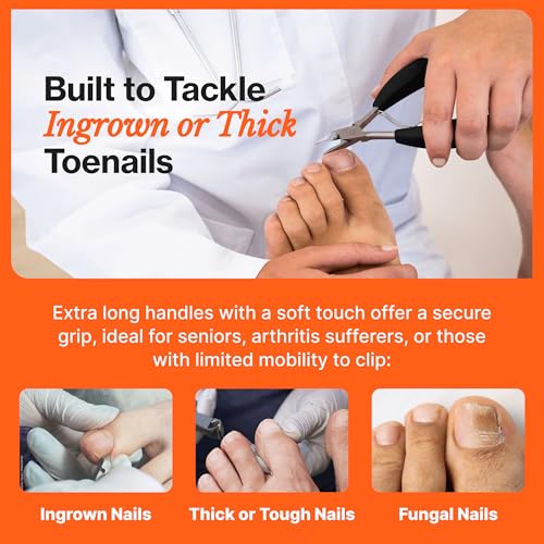 Fox Medical Equipment Toenail Clippers for Seniors & Thick Nails, Soft Grip