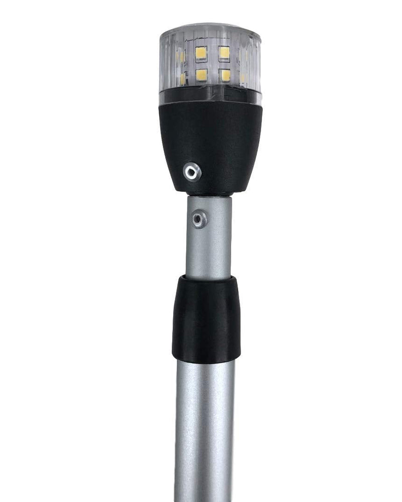 Pactrade Marine Boat Navigation Lights LED - 28-43 Inch White All-Round/Stern Light Pole (Telescoping Replacement Pole, Flush Mount) - Boat Accessories for Pontoon, Yacht, Kayak 28-43 Inch - Telescoping Replacement Pole