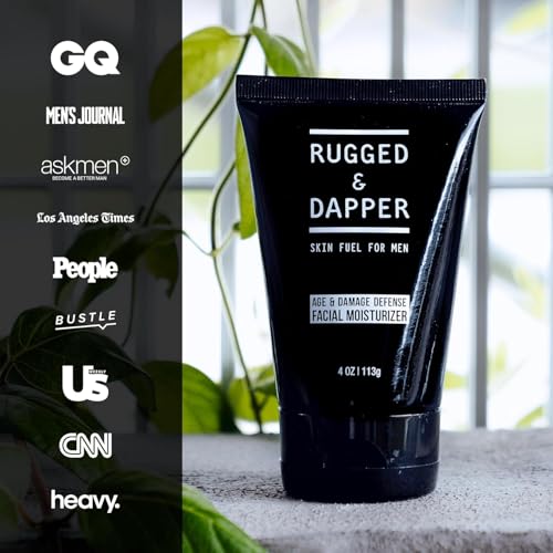 RUGGED & DAPPER - Age Defense Face Moisturizer for Men | 4oz | Hydrating Mens Face Lotion | Unscented Formula Daily Facial Moisturizer 4 Ounce (Pack of 1)