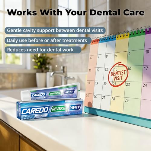 CAREDO Cavity Repair & Oral Comfort Bundle - Hydroxyapatite Toothpaste + Soothing Cream for Gum Swelling, Canker Sores & Sensitive Teeth, Fluoride Free, 3.52 oz + 0.56 oz