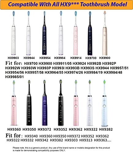Toothbrush Charger for Philips Sonicare CBA1001 Charger Compatible HX9350 HX9500 HX9911 HX9924 HX992B HX992W HX993W HX9944 HX9957/51HX9964 HX9974 HX9984 HX9985 110-240V (White)