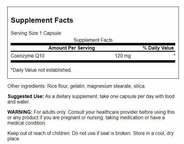 Swanson CoQ10 - Helps Promote Heart Health, Energy Support, & Aids Overall Cardiovascular System Health - Helps Maintain Coenzyme Q10 Supplement - (100 Capsules, 120mg Each) (2 Pack) 100 Count (Pack of 2)