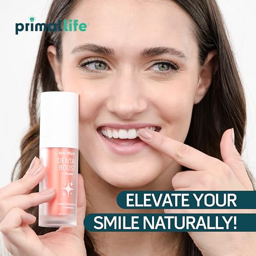 Primal Life Organic Real White Dental Boost – Natural, Organic Teeth Whitener – Peroxide Free – Nano-Hydroxyapatite Paste
