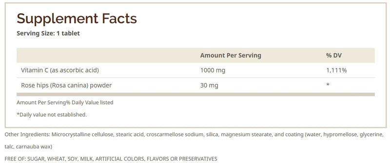 Vitamin C TABS 1000MG R/H WMILL Size: 100